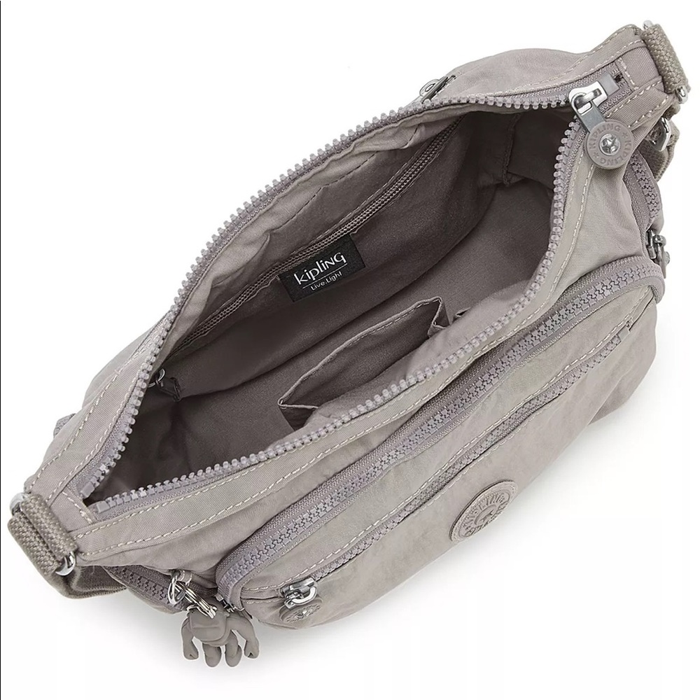 Kipling Women's Gabbie Crossbody Handbag with Adjustable Strap NWT Gray Gris - Picture 4 of 6